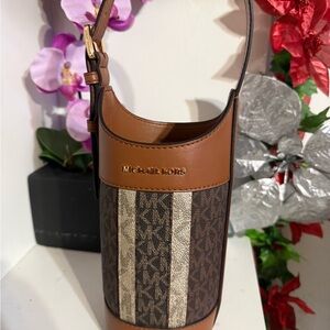 Michael Kors Tan and Cream Signature Bag